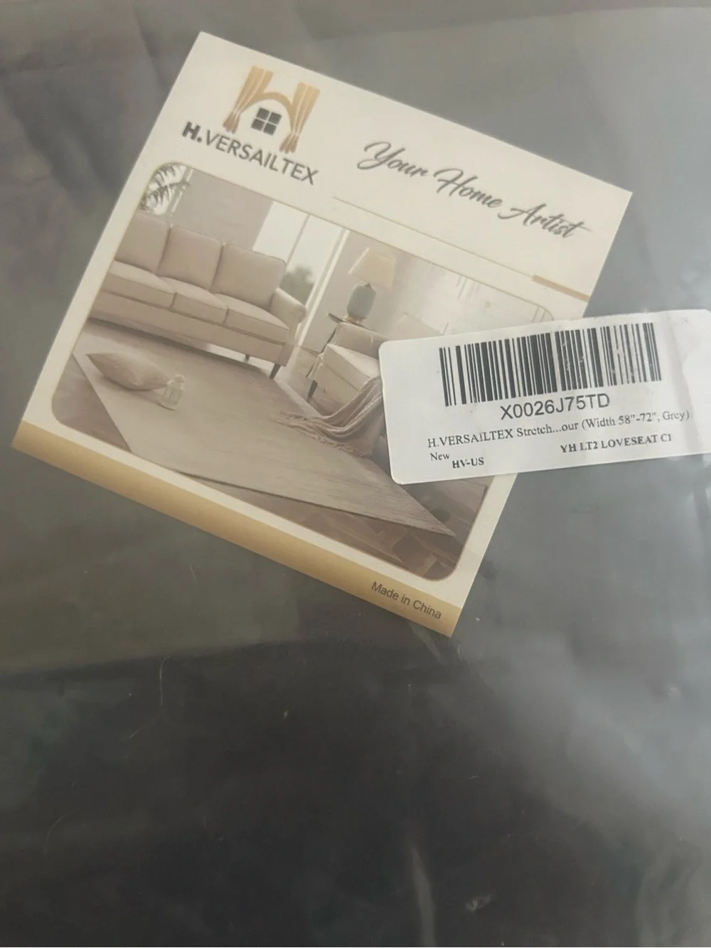 H.VERSAILTEX Stretch Loveseat Slipcover (Grey, fits widths 58